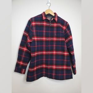 Thunder Cotton Navy and Red Plaid Barn Jacket